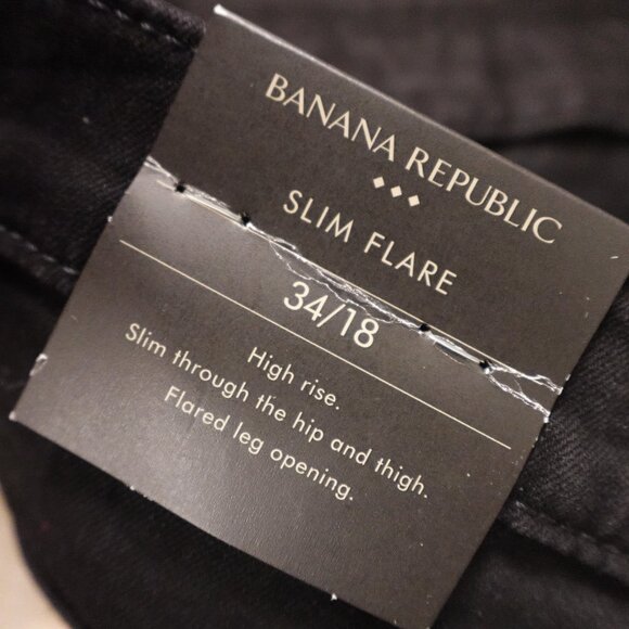 Banana Republic Slim Flare Jeans Women’s 18 Black High Rise Flared Leg - Picture 5 of 14